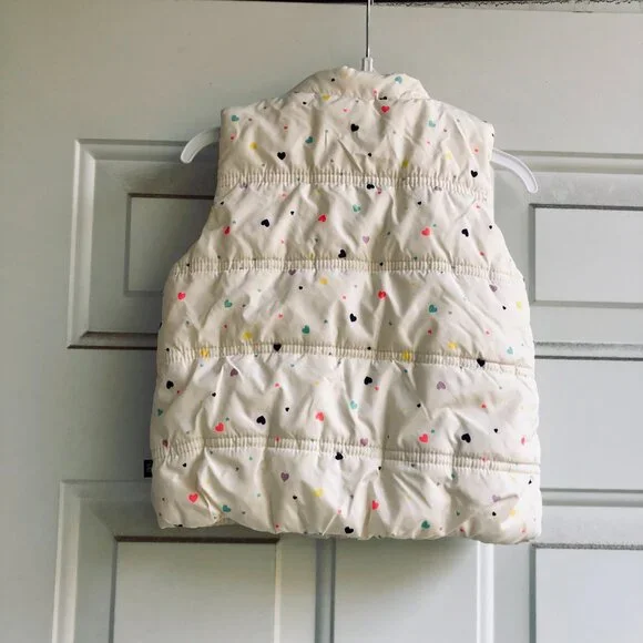 ❄️ Baby GAP 2T Puffer White Heart Vest COLDCONTROL Sleeveless Jacket Kids Girl - Picture 3 of 7